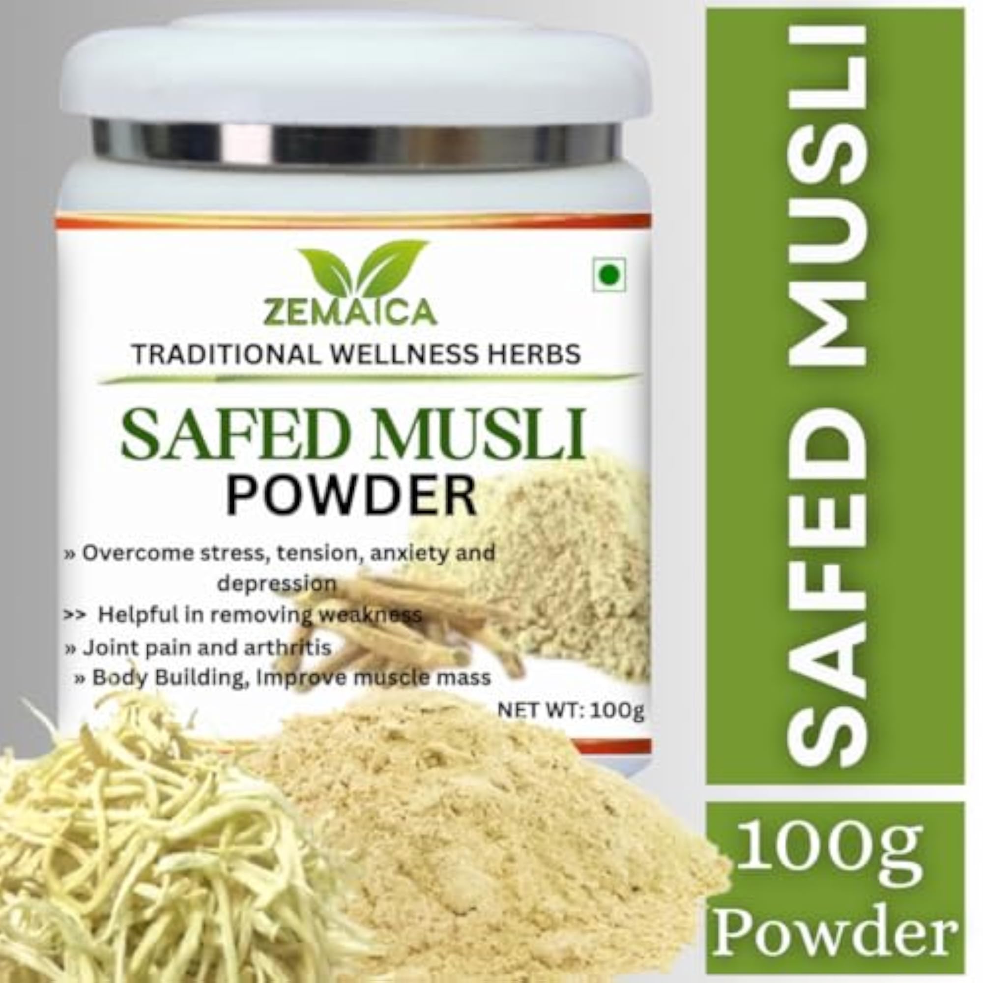 Safed Musli for Strength, Performance & Vitality, 100g Pack
